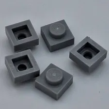 Lego - 5 Basic Light Bluish Gray 1 x 1 Stud Plates 3024