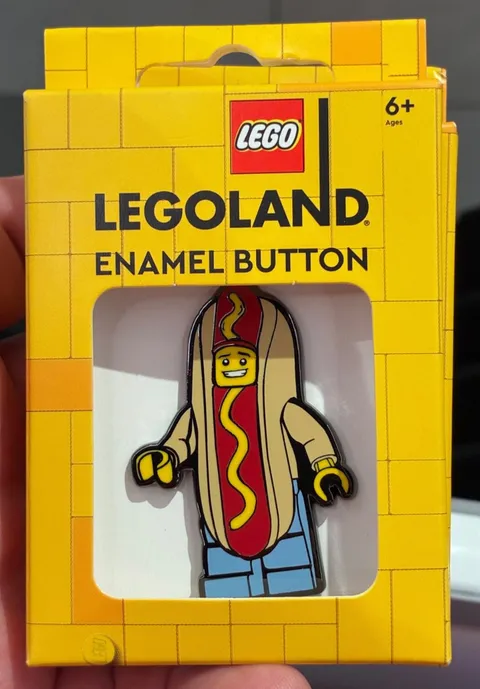 2026 Legoland California Enamel Button LEGO Hot Dog Man New