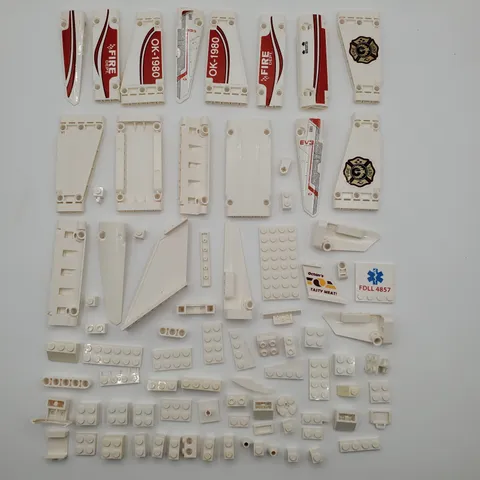 LEGO White Parts Lot 73pc STICKER Airplane Wings City Fire Mindstorms EV3 VGC