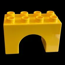 yellow Duplo block - 2X4 tall arched block- combined shipping (YELL35)