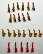 LEGO Minifigure Musical Instrument Accessory Lot 24 Violin Saxophone Guitar