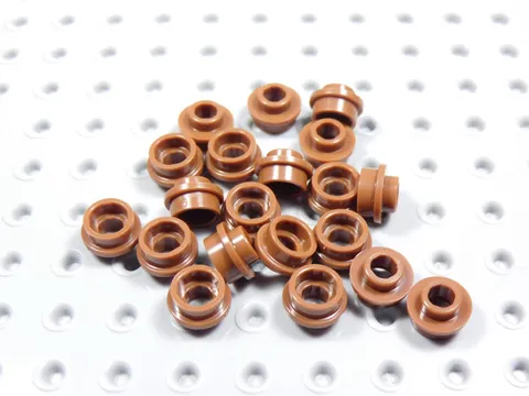 LEGO Lot of 20 Reddish Brown Round 1x1 Plates w/ Open Center BN