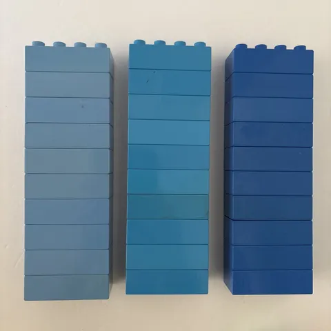 Large Lot 30 Lego Duplo 2 x 4 Bricks Blocks Shades of Blue
