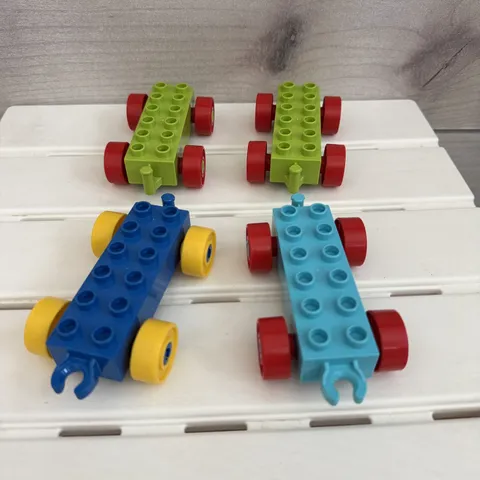 Lego Duplo Lot Cars Train Base Vehicle Toy Parts 4 Pieces Mixed Colors Lot