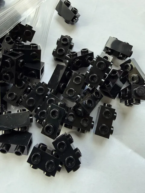 LEGO- NEW-#7729-Black-BRICK 1 X 1 X 1 2/3/ STUDS 3 SIDES-5 PIECES