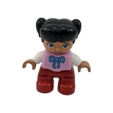 LEGO DUPLO Family Home House Girl Toddler 2" Figure Pink Top Red Pants