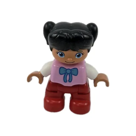 LEGO DUPLO Family Home House Girl Toddler 2" Figure Pink Top Red Pants
