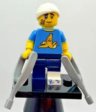 LEGO (71011) CMF Series 15 Clumsy Guy Minifigure col15-4 Complete New Crutches