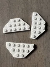 LEGO 2419 White Wedge, Plate 3 x 6 Cut Corners 3 Pieces