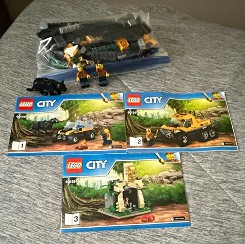 LEGO City 60159 Jungle Halftrack Mission complete w/ Manuals Minifigs, No Box