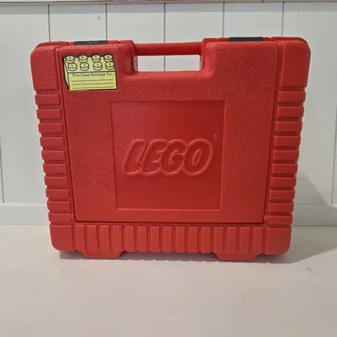 Lego Brand Red Plastic Hard Shell Toy Tool Box Storage Case 15"x12x4" w Handle