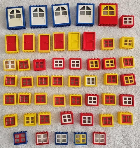 LEGO VINTAGE Windows Doors 50 Sets - Over 100 Pieces - Lot as Pictured