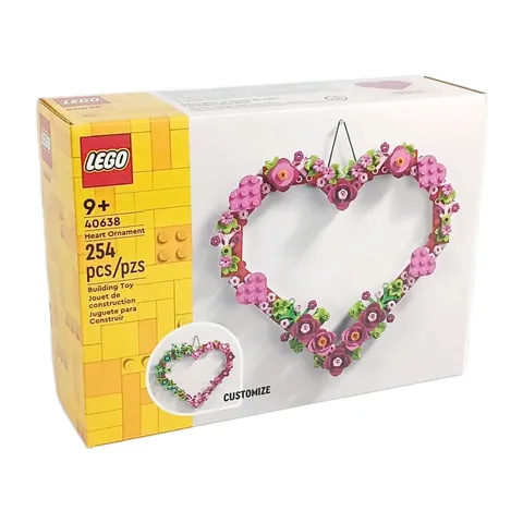 LEGO® Heart Ornament 254 Piece Holiday Building Set 40638