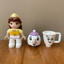 Lego Duplo Disney BEAUTY & THE BEAST Figure Lot w/ Belle, Mrs Potts, and Chip