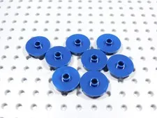 LEGO Lot of 8 Dark Blue 2x2 Round Smooth Plates w/ Open Stud BE
