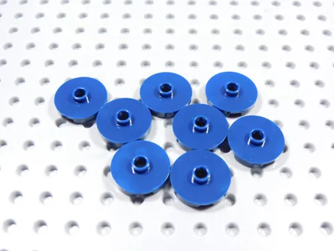 LEGO Lot of 8 Dark Blue 2x2 Round Smooth Plates w/ Open Stud BE