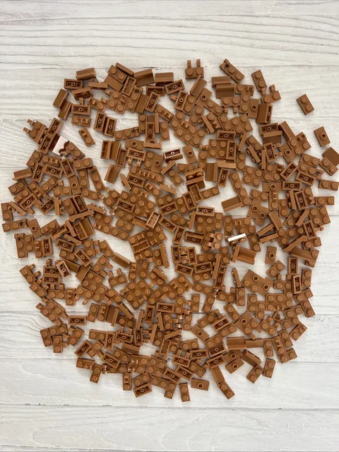LEGO MEDIUM NOUGAT LOT 365 PCS 1X2 PLATE SLOPE PANEL CLIP BUILDING PIECES