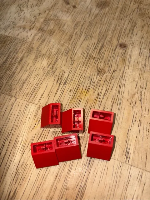 LEGO 3044b Red Slope 45 2 x 1 Double with Inside Bar 6 Pieces