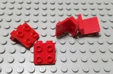 LEGO Lot of 4 Red 1x2 - 2x2 Space Brackets