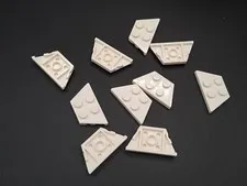 LEGO - 10x - Plate - Plate - Wedge - 2x4 - White - White - 51739