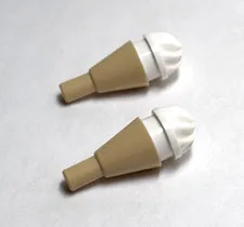 Lego - Minifigure Utensil - Lot of 2 -  Ice Cream Cone, White / Tan