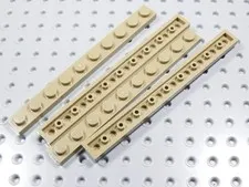LEGO Lot of 4 Dark Tan 1x10 Plates BN