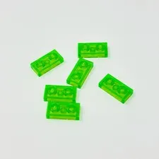 3023 LEGO Parts Plate 1x2 TRANSPARENT BRIGHT GREEN (6)