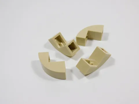 LEGO Lot of 4 Tan 2x1x1-2/3 Curved Slope Brick Part 5907 S6
