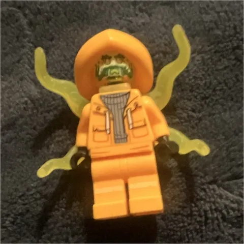 LEGO Minifigure Orange Hazmat Hood with Trans-Green Tentacle Arms Plastic