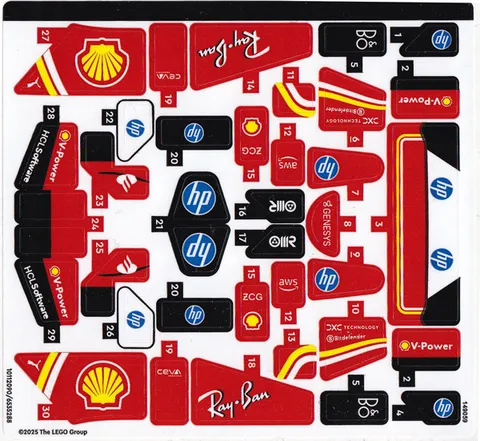 LEGO STICKER SHEET 77242 FERRARI SF-24 from set New