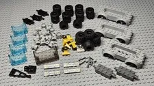 LEGO Lot of 74 Car Truck Parts Steering Wheels Tires Windscreen Vehicle Base