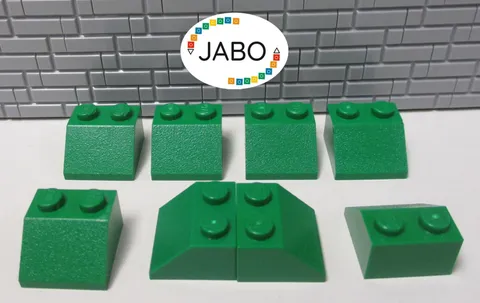 (R10/4/6) LEGO 8x 3039 Roof Tile Sloping Tile 2x2 Green 45°