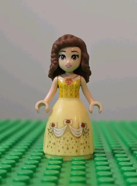 Lego Belle Disney Princess dp174 Yellow Dress Roses Beauty The Beast Minifigure