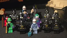 LEGO Batman minifigure lot and batmobiles.