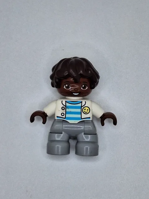 Lego Duplo African American Smiley Sticker Shirt Boy Figure House Home Family