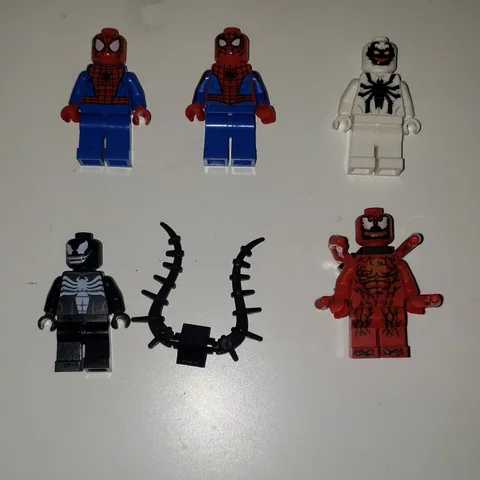LEGO Marvel Minifigures Lot of 5  (2) Spider-Man  Anti-Venom Venom  Carnage