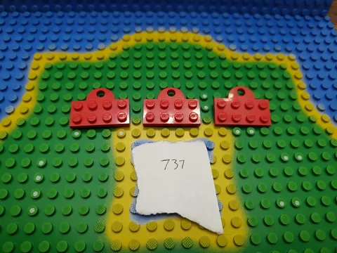 Lego 737 Plate 2 x 4 with Train Coupler Closed for Hook (lot of 3)