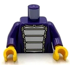 Lego New Minifig Dark Purple Torso Marching Band Uniform w/ White Panel Part