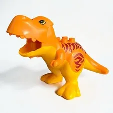 Lego Duplo Dinosaur Figure Orange Tyrannosaurus Rex #10880 Jurassic Park 2011