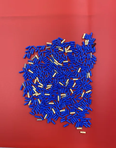 520x LEGO Technic Blue Friction Pins 2L w/ Tan & Gray Pins Genuine LEGO Bulk Lot