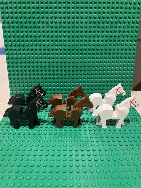 Vintage Lego Horse Lot (6) Castle Black White Brown Horses 1990s