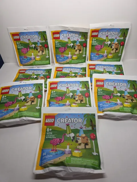 LEGO Creator 30715 Cute Animal Birthday Party LOT OF 10 with 64 Pieces Each