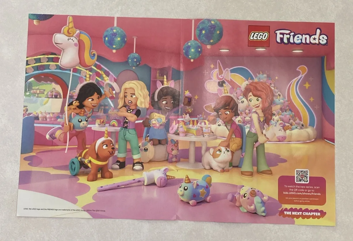 Lego Double Sided Poster Friends & Lego City Racing 16 x 10.5 Inch