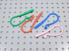 LEGO Lot of 4 Flexible Whip Weapon Minifig Blue Pink Red Bright Green BT