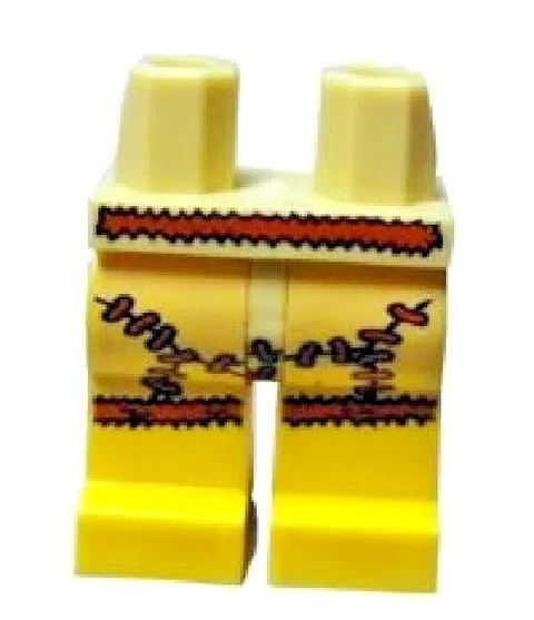 Lego 8805 Cave Woman Minifig Tan LEGS Yellow Lower Feet Brown Animal Skirt D473