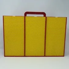 Lego Rare 1989 Vintage Red and Yellow 3 Compartment Storage Case w/ Sliding Lids