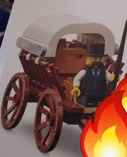 Lego Bricklink Gold Mine Expedition Minifigure, Horse, + Carriage Only Brand New