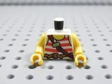 LEGO White w/ Red Pirate Torso Rope Belt Minifig BI