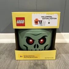 LEGO Green Zombie Storage Head Small Container 7" x 6" - Brand New Ages 3+