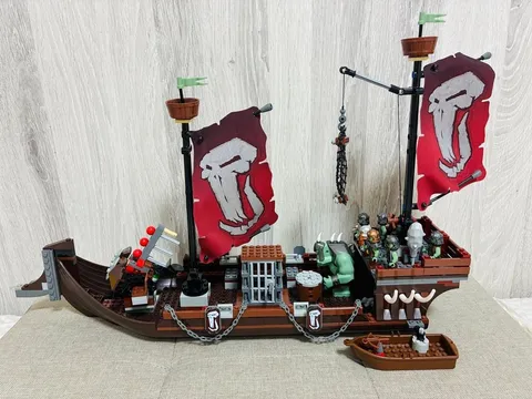 LEGO Castle Fantasy Era Troll Warship 7048 In 2008 Used Retired As Is